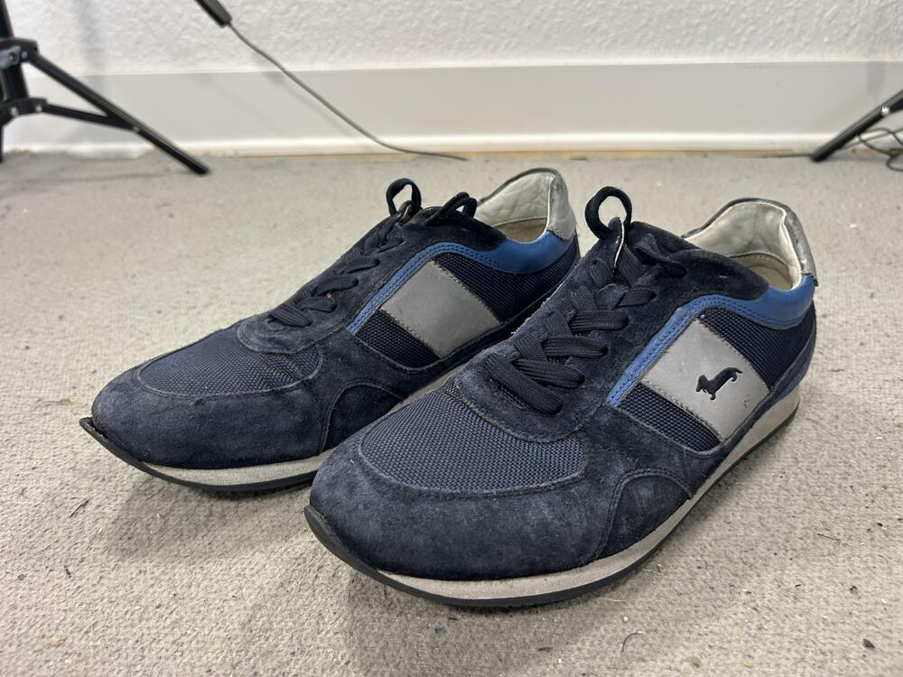 Harmont & Blaine Shoes Mens Size 9 Blue Suede Low Top Luxury Casual Sneakers